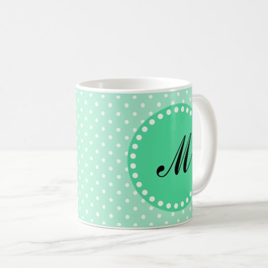 Mug Monogramme Monnaie magique et Pointe blanche (Devant droit)