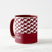Mug Monogramme motif de base rouge et blanc (Devant gauche)