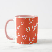 Mug Monogramme Motif de coeur d'amour rouge (Gauche)