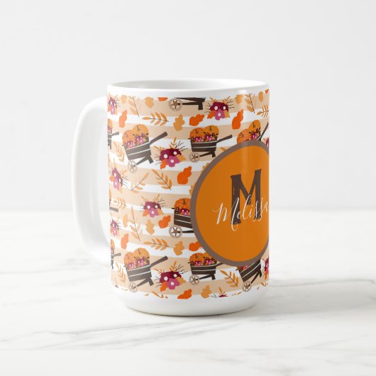 Mug Monogramme Motif de flèches de chute (Devant gauche)