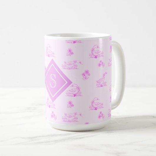 Mug Monogramme Motif de l'orignal de campagne mignonne (Devant droit)
