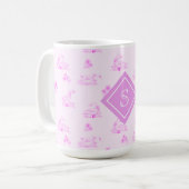 Mug Monogramme Motif de l'orignal de campagne mignonne (Devant gauche)