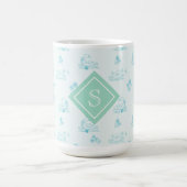 Mug Monogramme Motif de l'orignal de campagne mignonne (Centre)