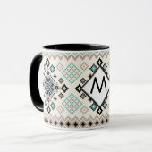 Mug Monogramme Motif de pointillés de croix nordique (Devant gauche)