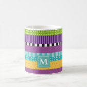 Mug Monogramme Motif de points de bande (Centre)