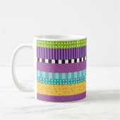 Mug Monogramme Motif de points de bande (Gauche)
