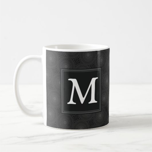 Mug Monogramme motif des cercles de charbon (Gauche)