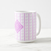 Mug Monogramme Motif des rayures cardiaques du pays (Devant droit)
