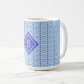 Mug Monogramme Motif des rayures cardiaques du pays (Devant droit)