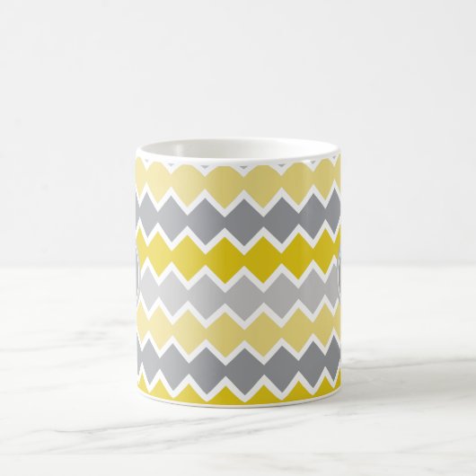 Mug Monogramme Motif jaune et gris (Centre)