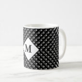 Mug Monogramme motif noir et blanc (Devant droit)