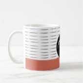 Mug monogramme motif noir orange moderne (Gauche)
