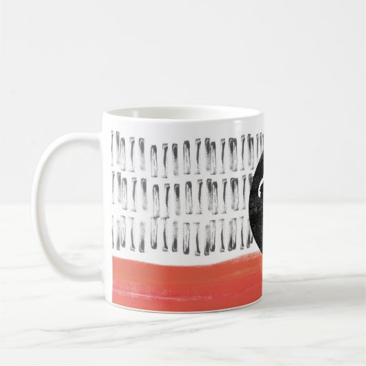 Mug monogramme motif noir orange moderne (Gauche)