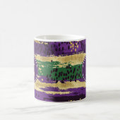 Mug Monogramme Motif vert violet or brosses (Centre)