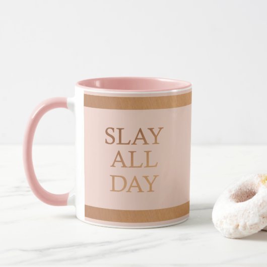 Mug Monogramme Motivation de toute la journée (Avec donut)