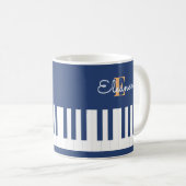 Mug Monogramme Musique Clavier Musique Bleu Touches de (Devant droit)