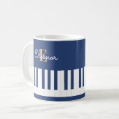 Mug Monogramme Musique Clavier Musique Bleu Touches de (Devant gauche)