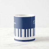 Mug Monogramme Musique Clavier Musique Bleu Touches de (Centre)