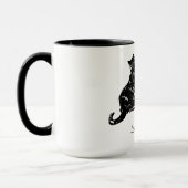 Mug Monogramme Musique de chat noir et blanc (Gauche)
