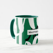 Mug Monogramme Musique Vert Noir Et Blanc (Devant gauche)