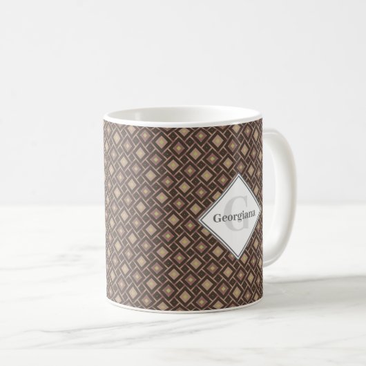Mug Monogramme Neutraux géométriques chauds Chauds Cha (Devant droit)