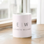 Mug Monogramme neutre rose pâle Nom<br><div class="desc">Élevez votre routine matinale avec notre moût de café rose rose moderne minimaliste Monogramme Nom. Cette tasse élégante et élégante apporte une touche d'élégance contemporaine à votre rituel du café quotidien. Conçu dans un esprit de qualité, il présente un design minimaliste en rose vif classique, ce qui en fait un...</div>