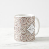 Mug Monogramme Neutres Chauds Point Mandala Diamond Ca (Devant droit)
