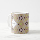 Mug Monogramme Neutres géométriques chauds Zigzags Dia (Devant gauche)