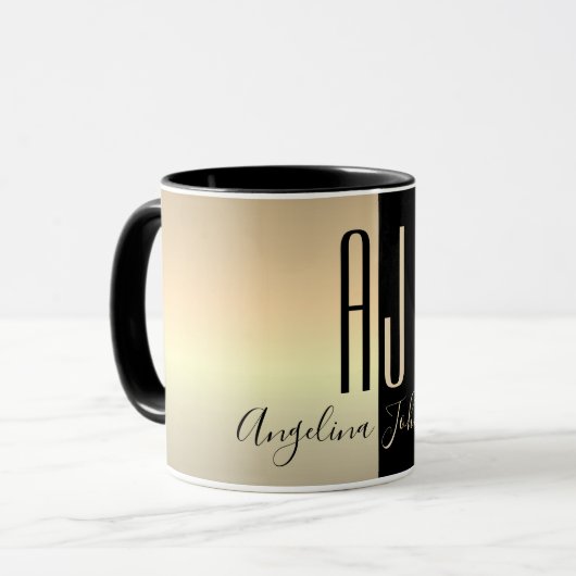 Mug Monogramme noir (Devant gauche)