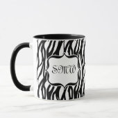 Mug Monogramme noir/blanc de zèbre (Gauche)