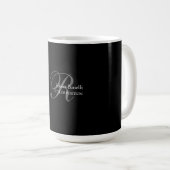 Mug Monogramme noir blanc gris (Devant droit)