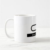 Mug Monogramme noir blanc Nom Plaque moderne Simple (Gauche)