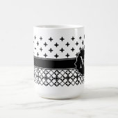 Mug Monogramme noir blanc Quatrefoil (Centre)