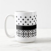 Mug Monogramme noir blanc Quatrefoil (Gauche)