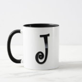 Mug Monogramme noir de lustre - J (Gauche)