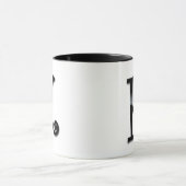 Mug Monogramme noir de lustre - K (Centre)