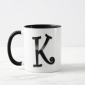 Mug Monogramme noir de lustre - K (Gauche)