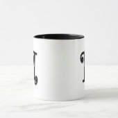 Mug Monogramme noir de lustre - M (Centre)