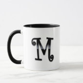 Mug Monogramme noir de lustre - M (Gauche)
