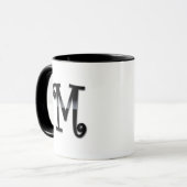 Mug Monogramme noir de lustre - M (Devant gauche)