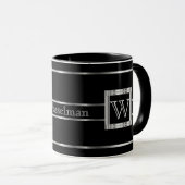 Mug Monogramme noir et argent (Devant droit)
