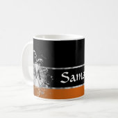 Mug Monogramme noir et argenté de cuivre (Devant gauche)