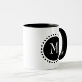 Mug Monogramme noir et blanc (Devant droit)