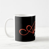 Mug Monogramme noir et blanc glamour personnalisé (Gauche)