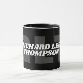 Mug monogramme noir et blanc ( nom + initiales ) (Centre)