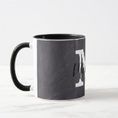 Mug Monogramme noir et blanc Nom personnalisé (Gauche)