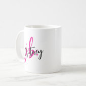 Mug Monogramme noir et rose (Devant gauche)