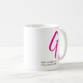 Mug Monogramme noir et rose Mme Mariage (Devant droit)