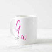 Mug Monogramme noir et rose Mme Mariage (Devant gauche)
