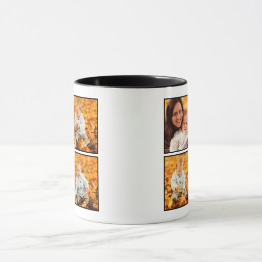Mug Monogramme noir moderne 4 photos (Centre)